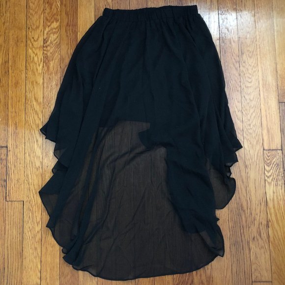 Black High-Low Skirt - Picture 3 of 3
